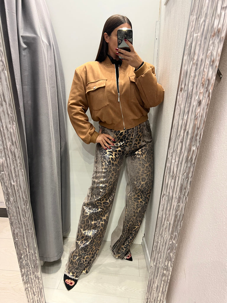 HaveOne•Bomber scamosciato cuoio