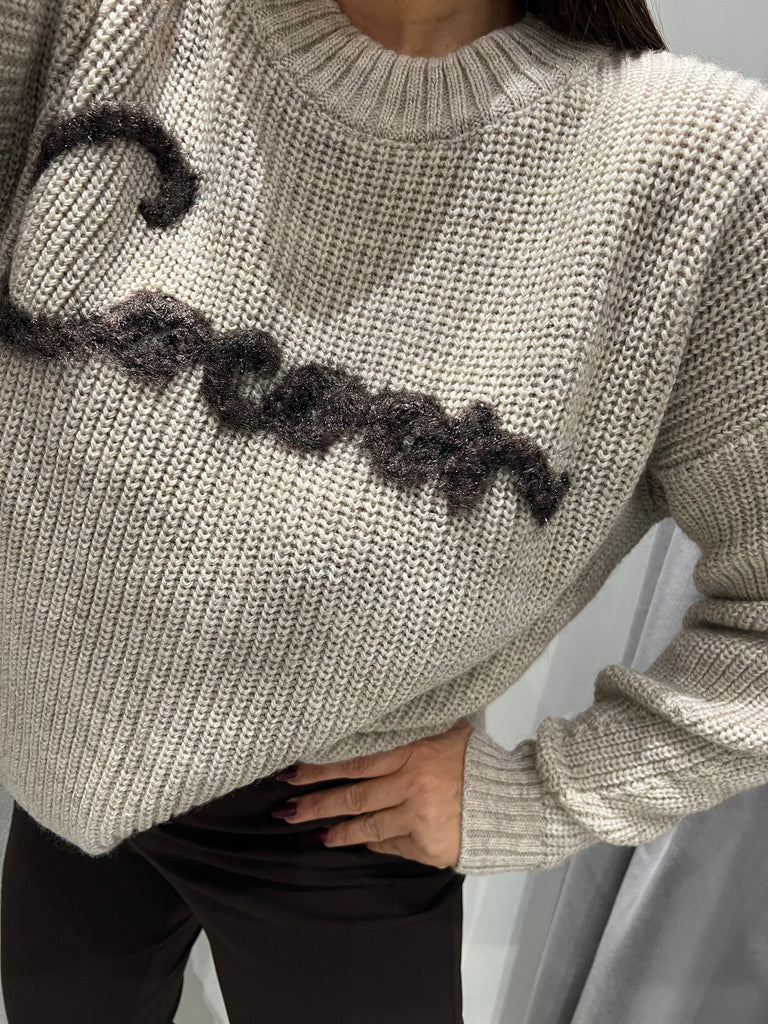 LUMINA•Maglione casciá scritta Cocoon