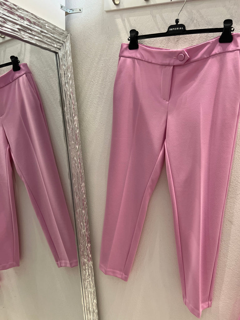 IMPERIAL•Pantalone Barbie Candy a sigaretta con fascia raso in vita