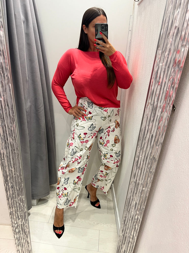 🚨IMPERIAL•Pantalone baloon stampa floreale farfalle