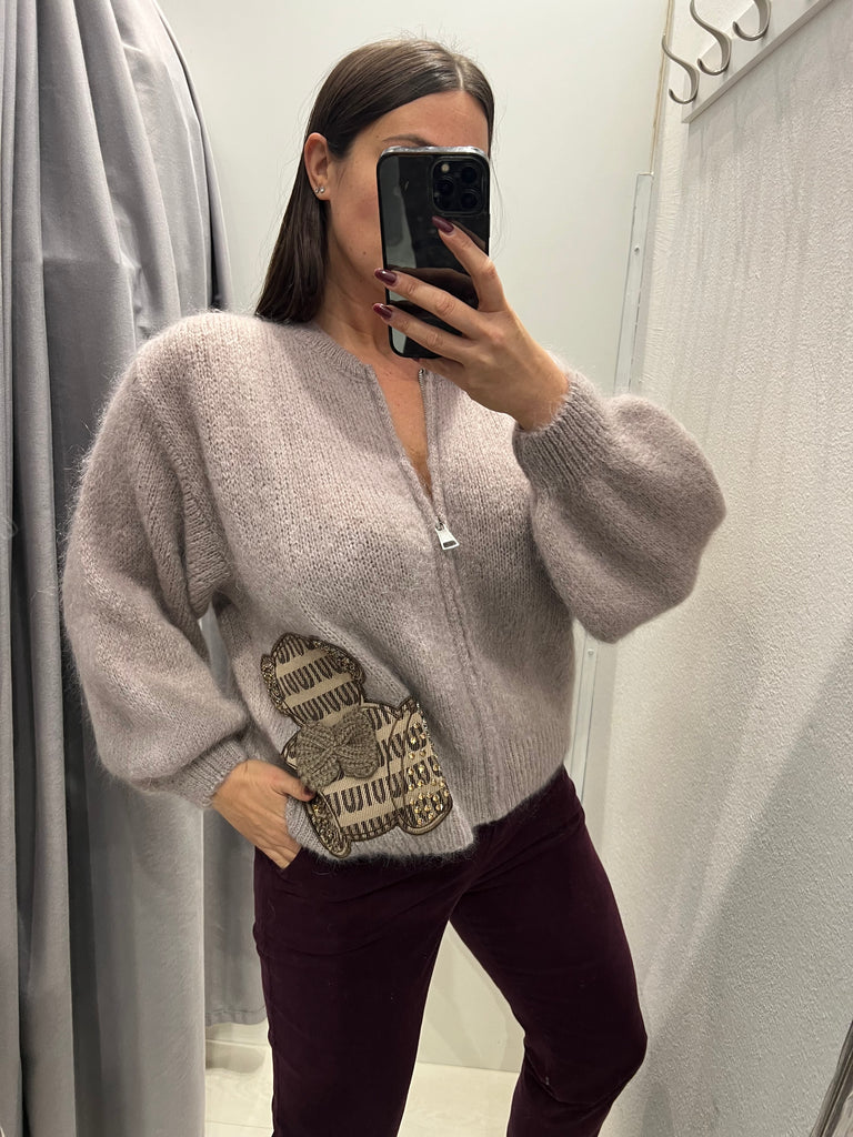 Philia Loft•Maglione cardigan zip mohair
