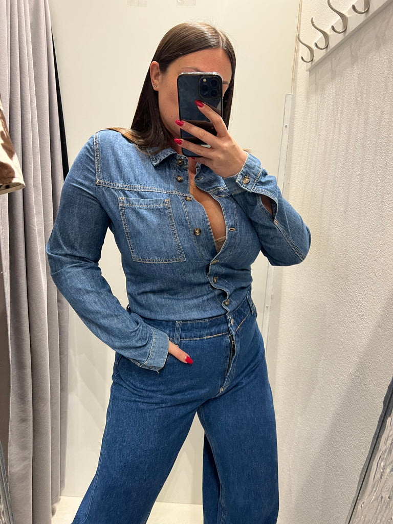 HaveOne•Tuta in jeans doppio tessuto