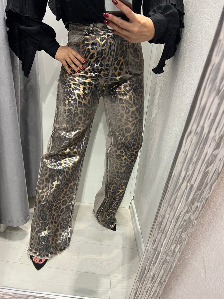 LUMINA•Jeans sabbiato maculato spalmato