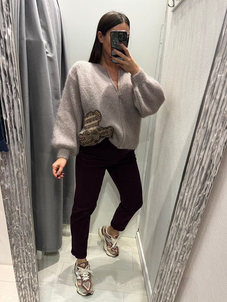 Philia Loft•Maglione cardigan zip mohair