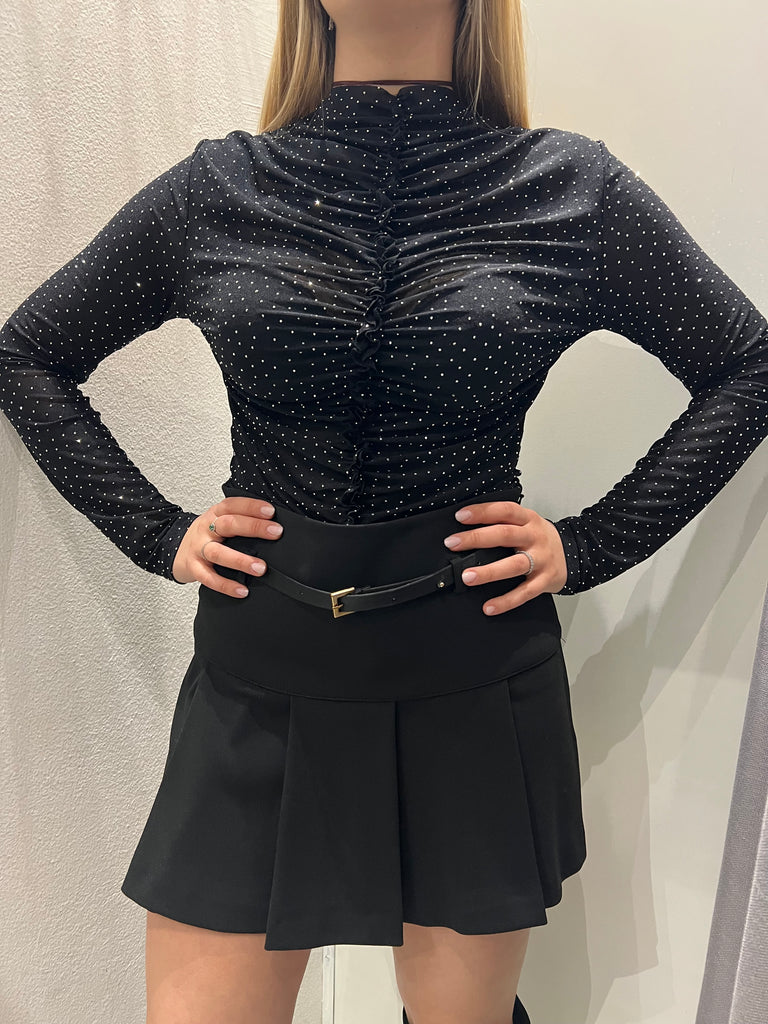 Philia Loft•Maglia arricciata microstrass