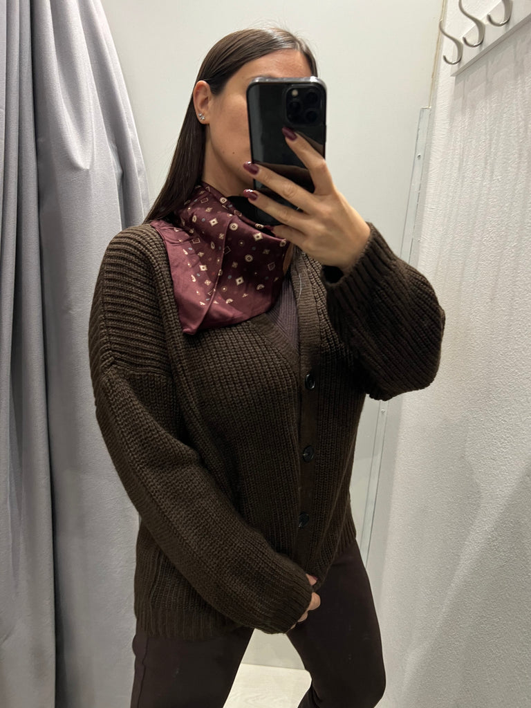 BLK30 LUMINA•Cardigan over con foulard•Più colori