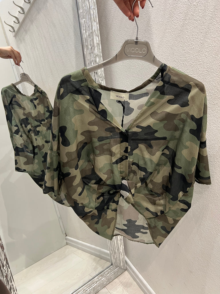 ViCOLO•Camicia coreana camouflage