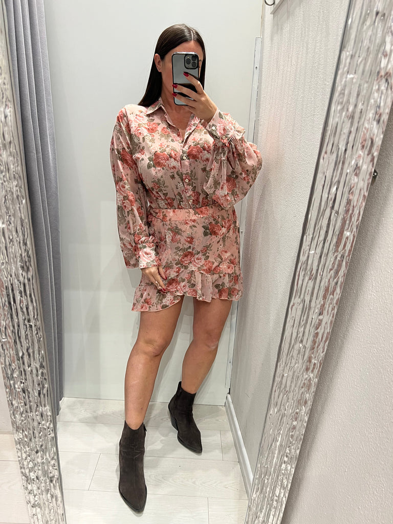 ViCOLO•Camicia floreale base rosa