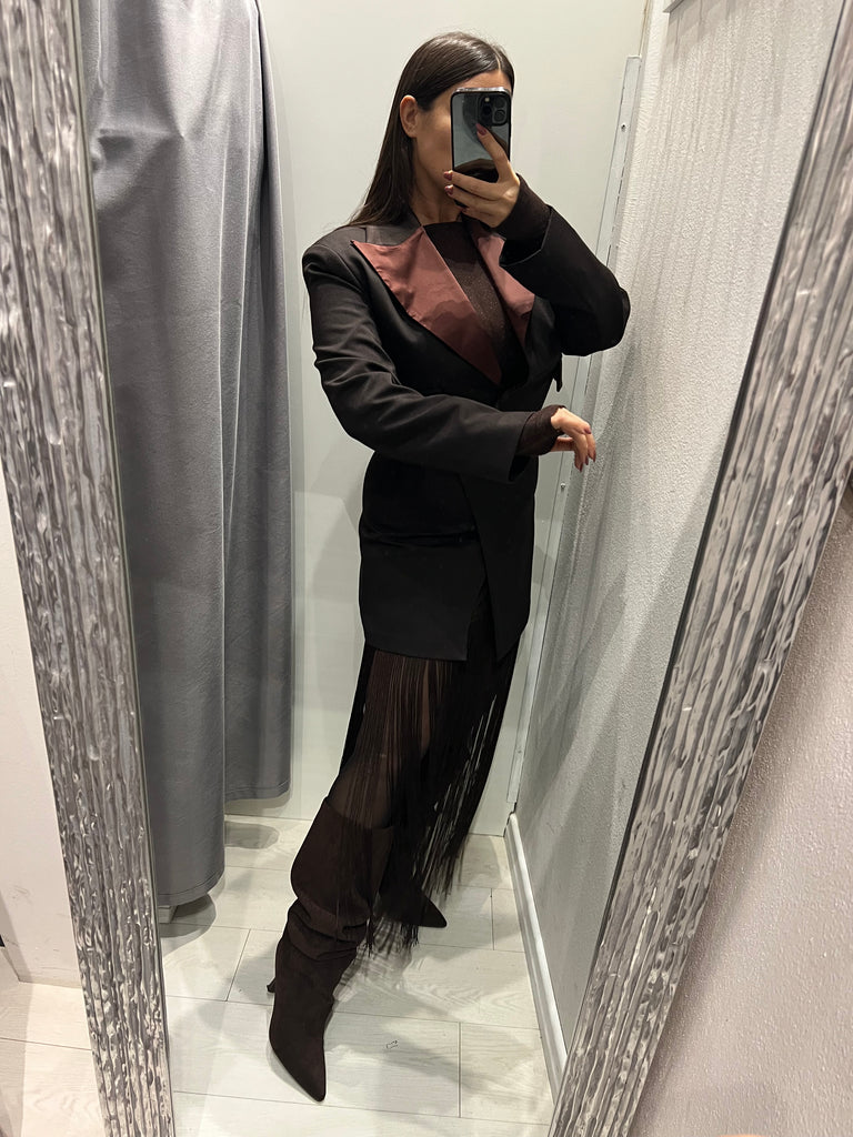 BLK30 LUMINA•Gonna portafoglio moro frange