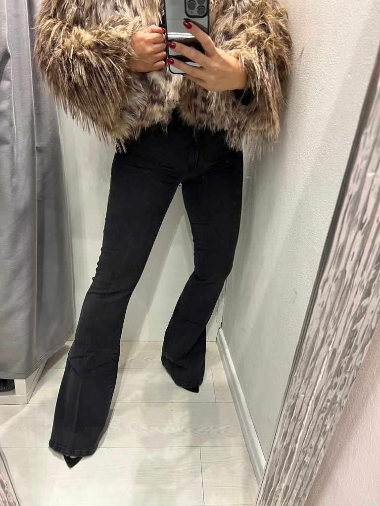 ViCOLO•Jeans zampa Gisele flare nero slavato