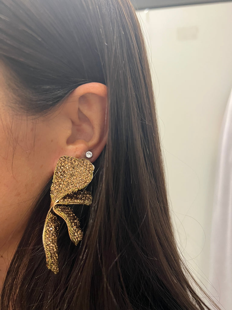 Susy Mix•Coppia di orecchini strass ocra