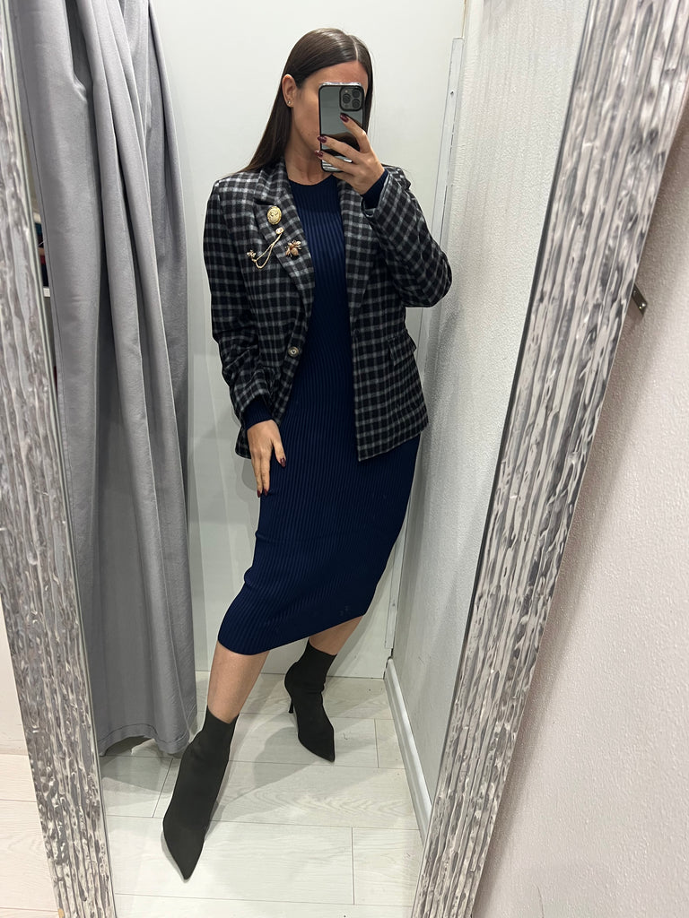 KONTATTO•Abito lungo in maglia a coste•Più colori