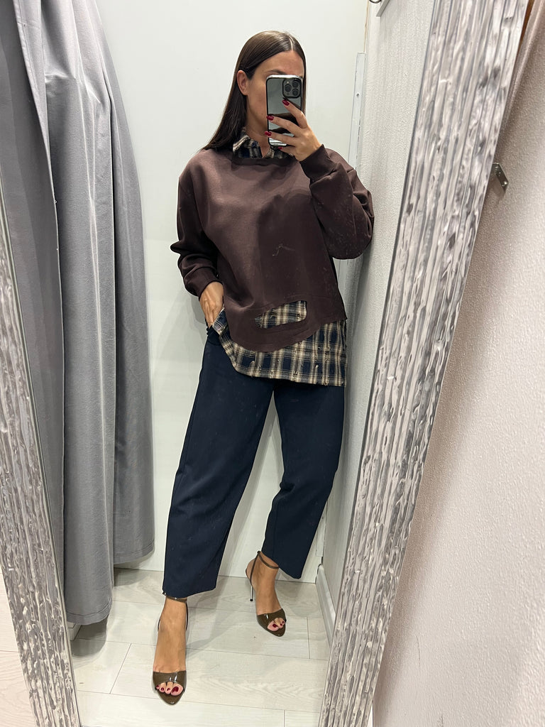 ViCOLO•Felpa combinata con camicia