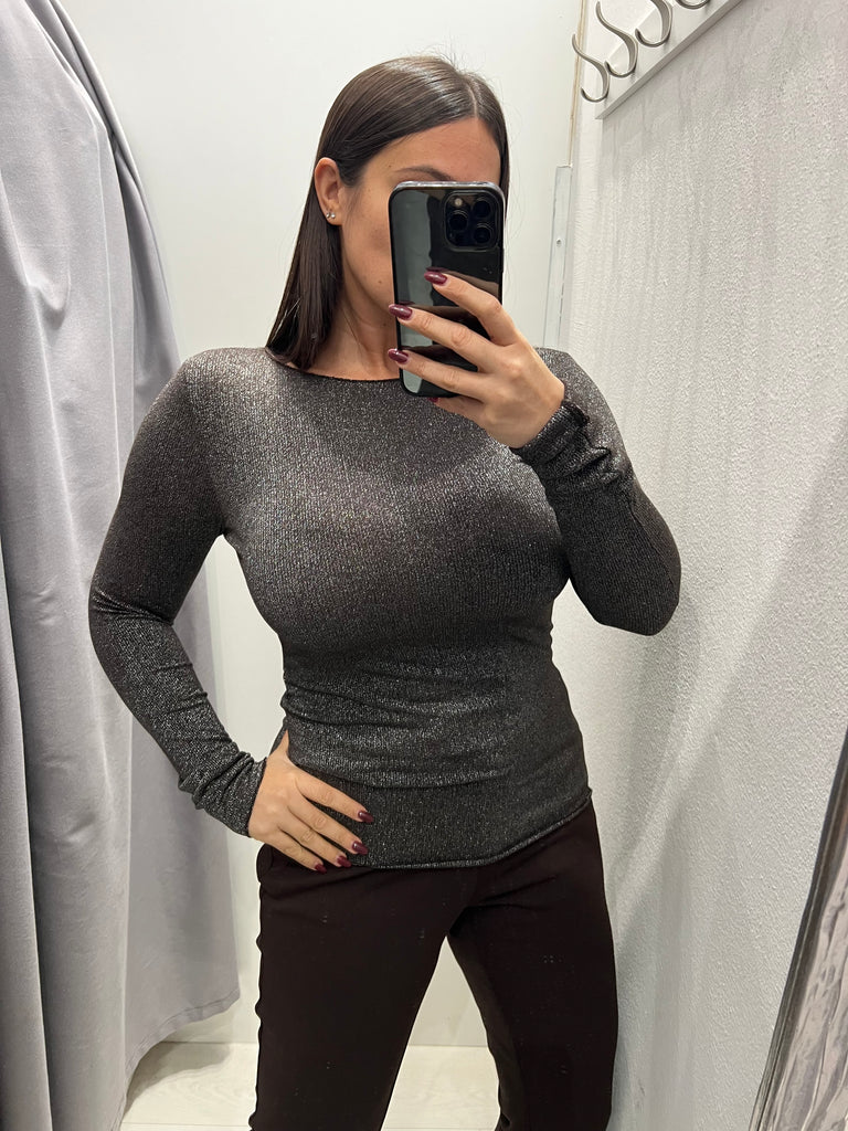 Susy Mix•Maglia elasticizzata scollo barca lurex•Più colori