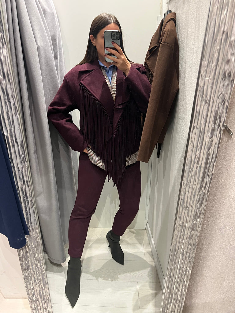 BLK30 LUMINA•Cappotto corto frange•Più colori