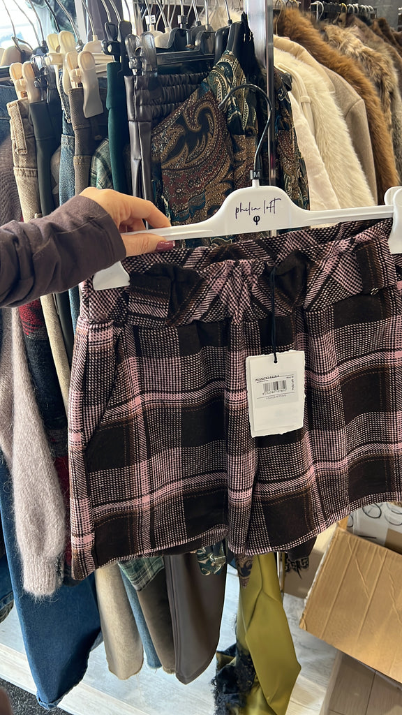 Philia Loft•Shorts check rosa/moro