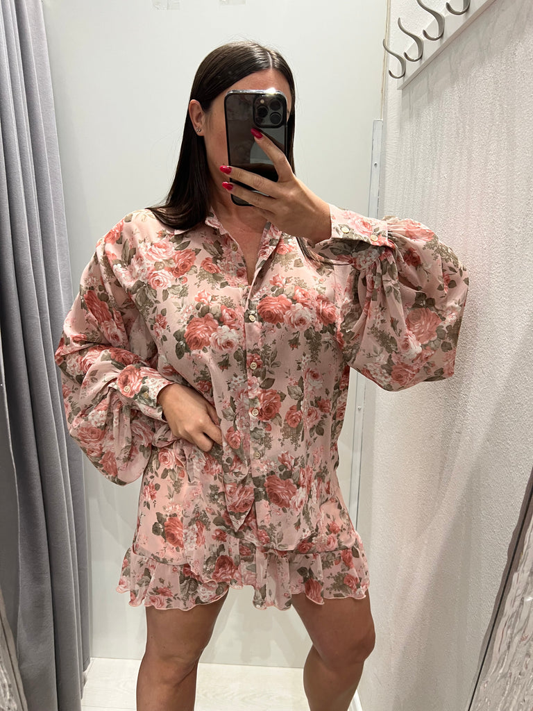 ViCOLO•Gonna floreale base rosa