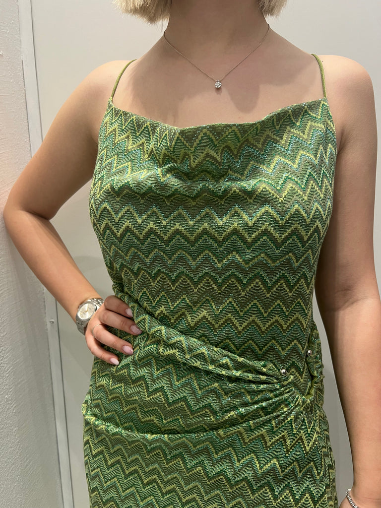 HaveOne•Body zig-zag verde lurex