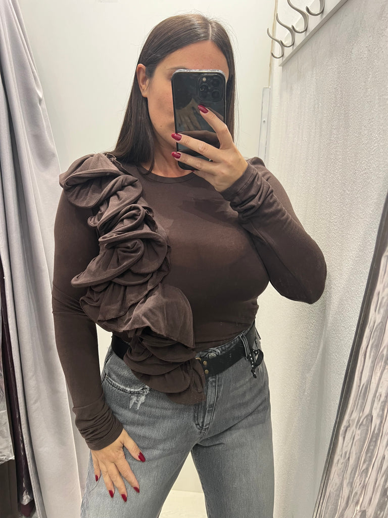 IMPERIAL•Maglia con rouches tessuto soft touch