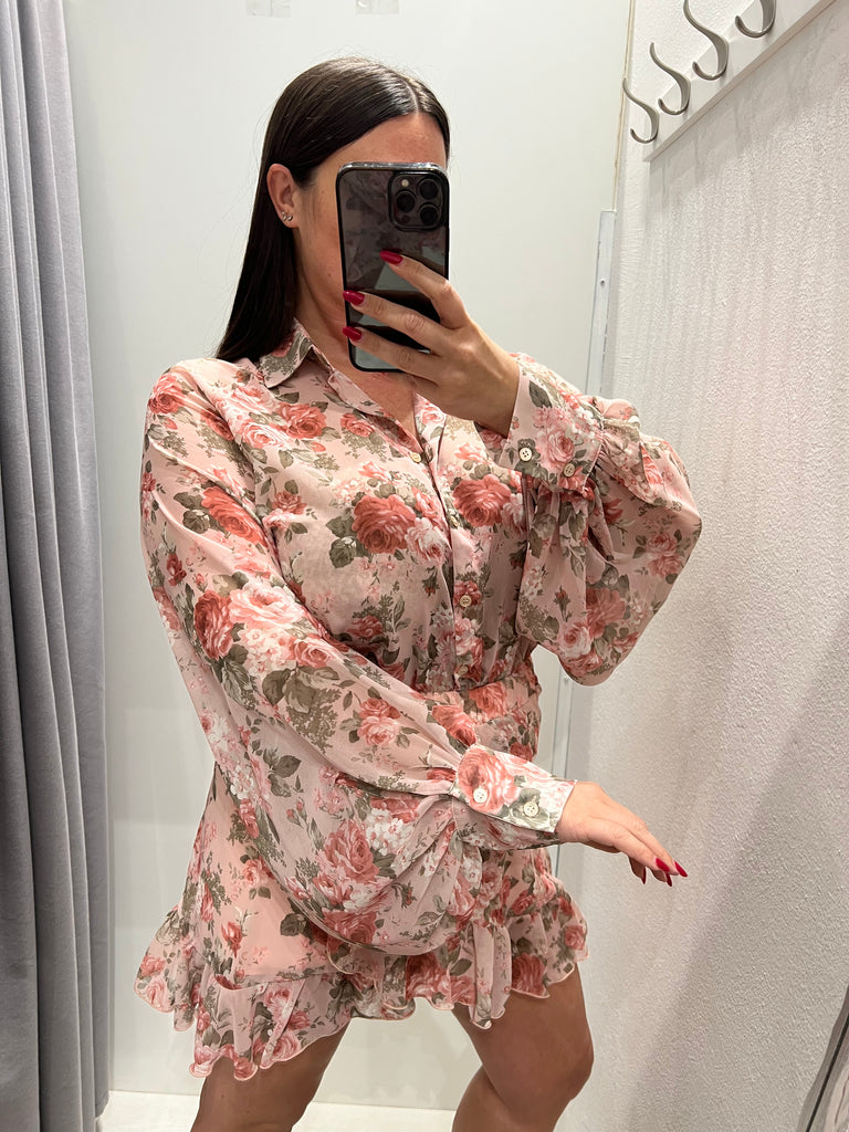 ViCOLO•Camicia floreale base rosa