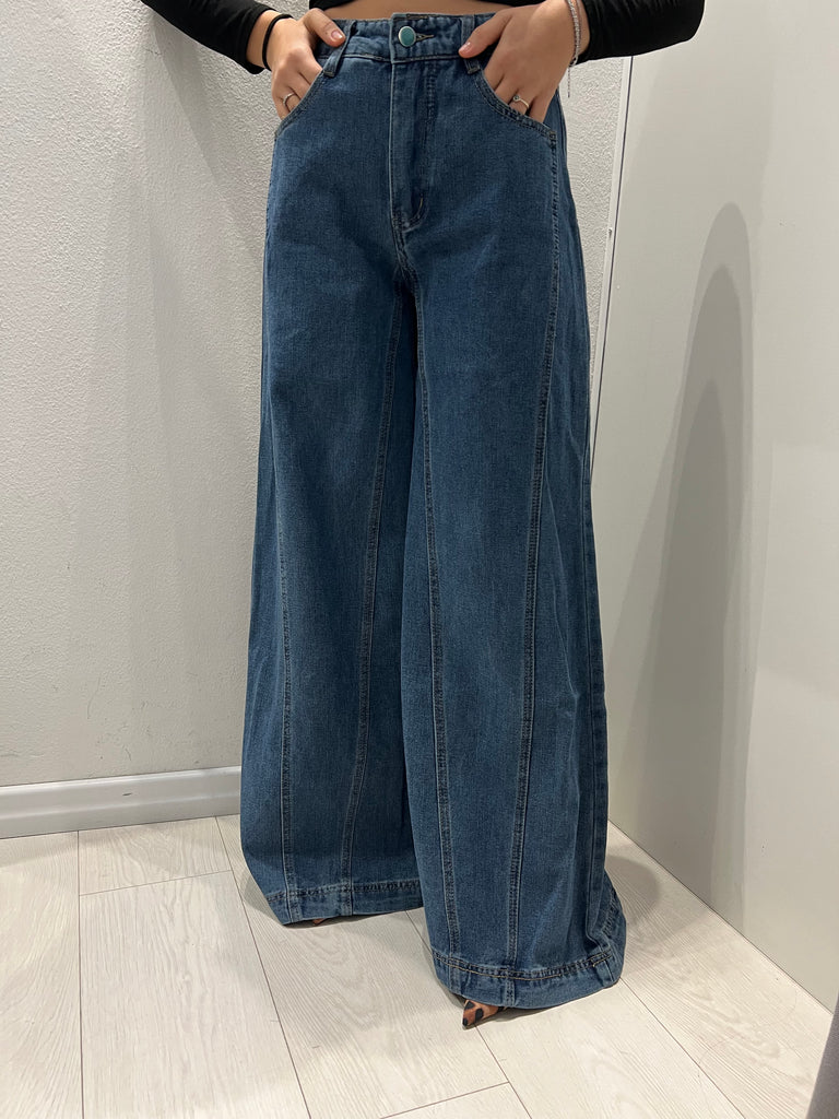 Corsaro•Jeans palazzo inserti laterali