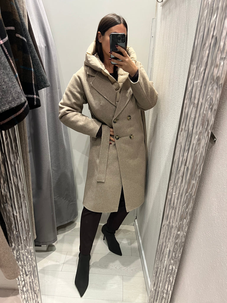 ViCOLO•Cappotto cappuccio removibile inserti piumino