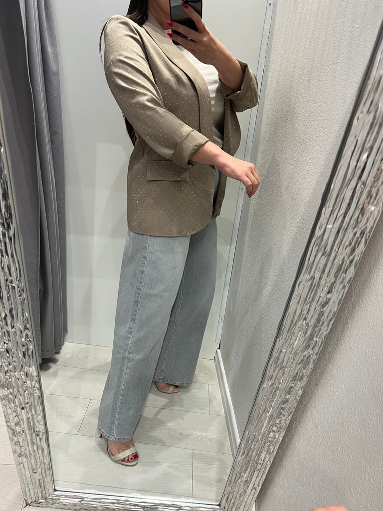 ViCOLO•Jeans palazzo straight grigio Mia