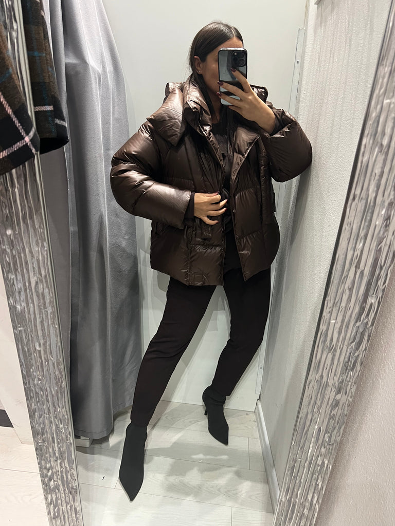 ViCOLO•Giubbino piumino con cappuccio bottoni calamita