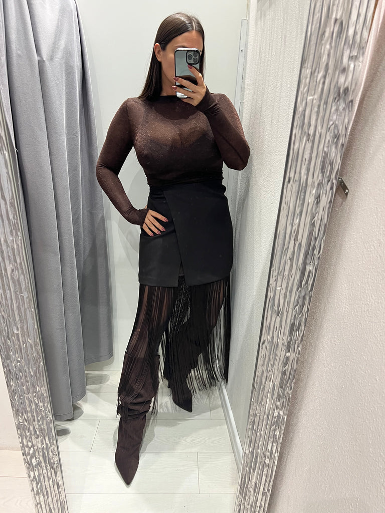 LUMINA•Maglia guantino lurex moro