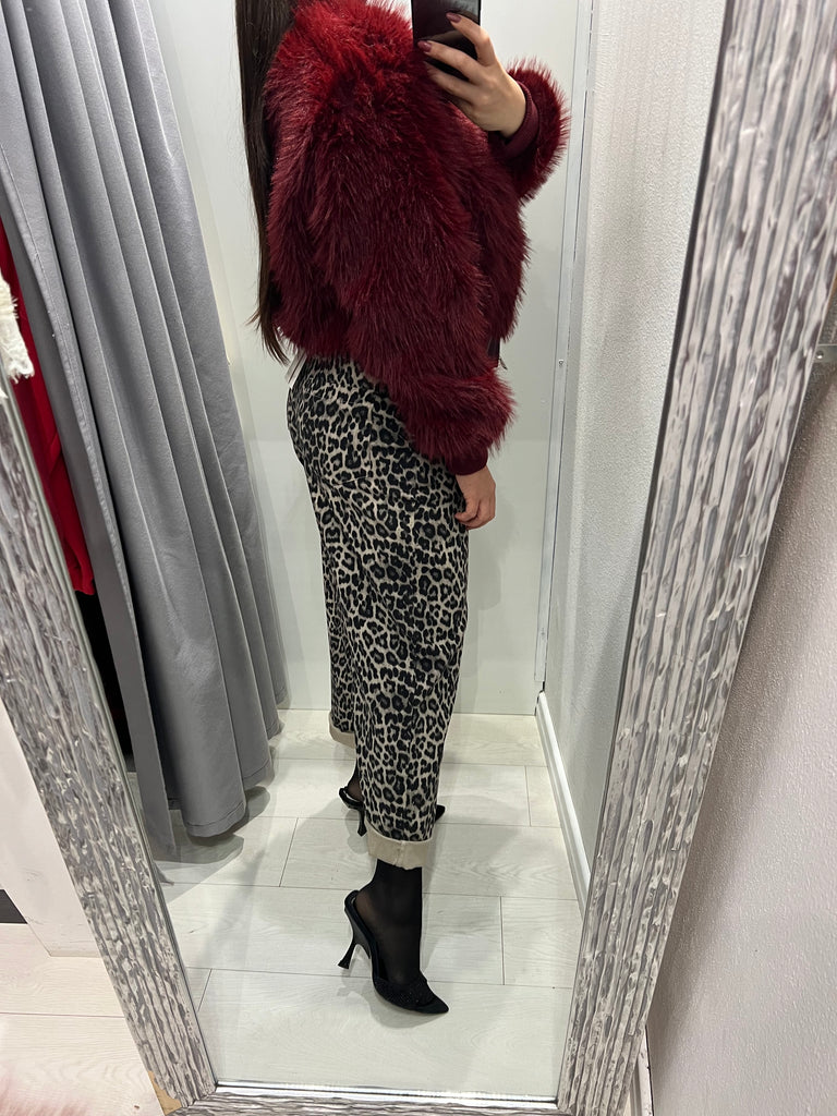 HaveOne•Pantalone maculato gamba dritta