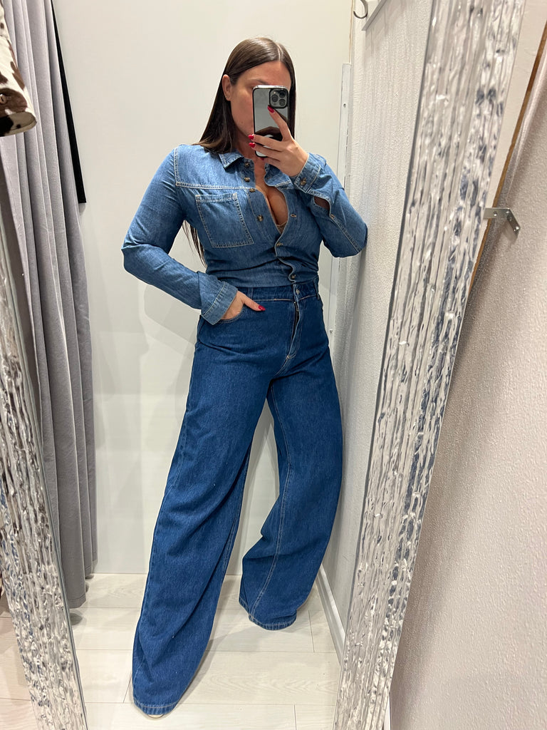 HaveOne•Tuta in jeans doppio tessuto
