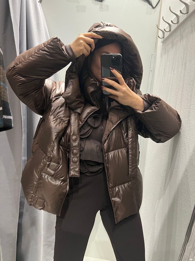 ViCOLO•Giubbino piumino con cappuccio bottoni calamita