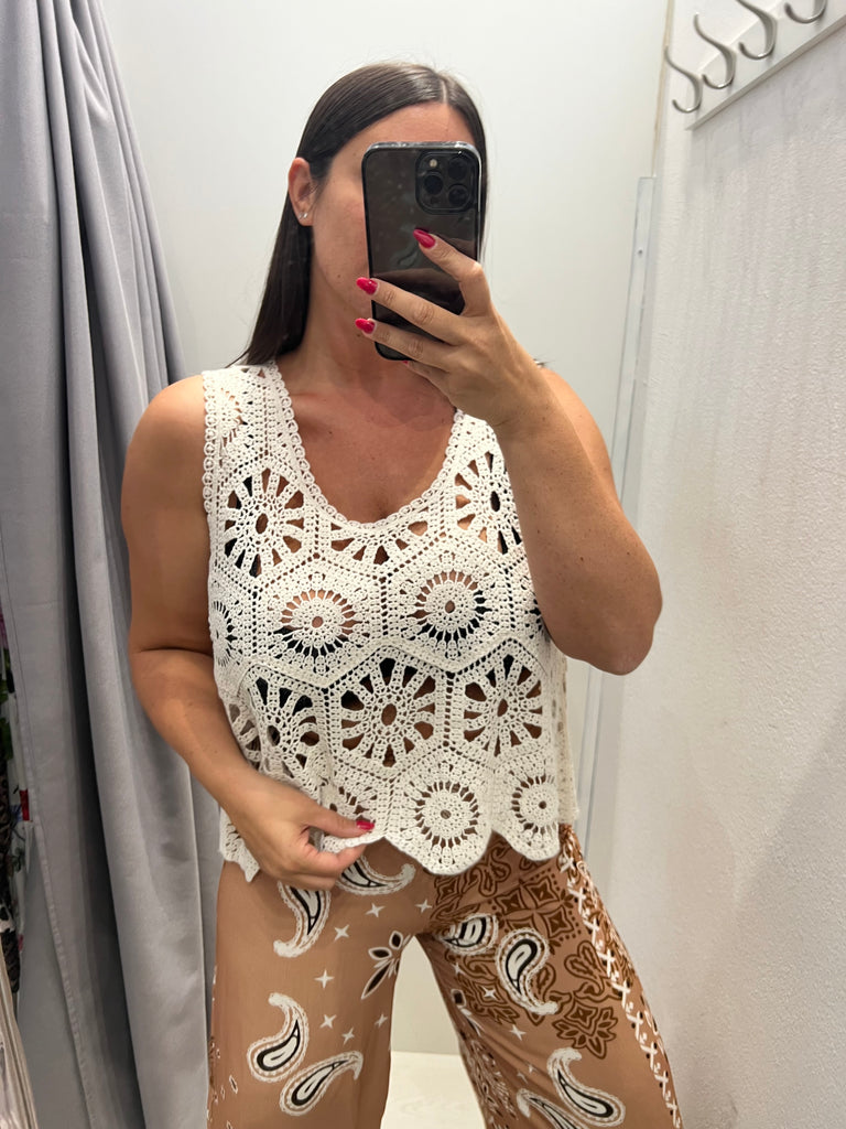 MSS💥HaveOne•Top canotta maglia crochet•Più colori