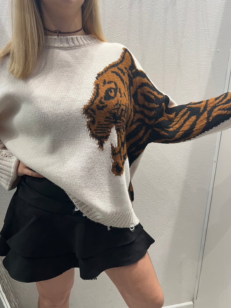 HaveOne•Maglione rotture tigre•Più colori