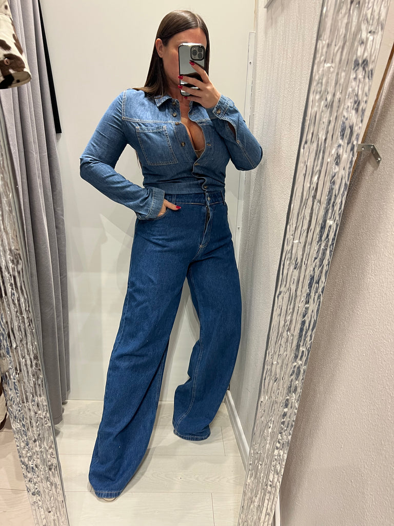 HaveOne•Tuta in jeans doppio tessuto