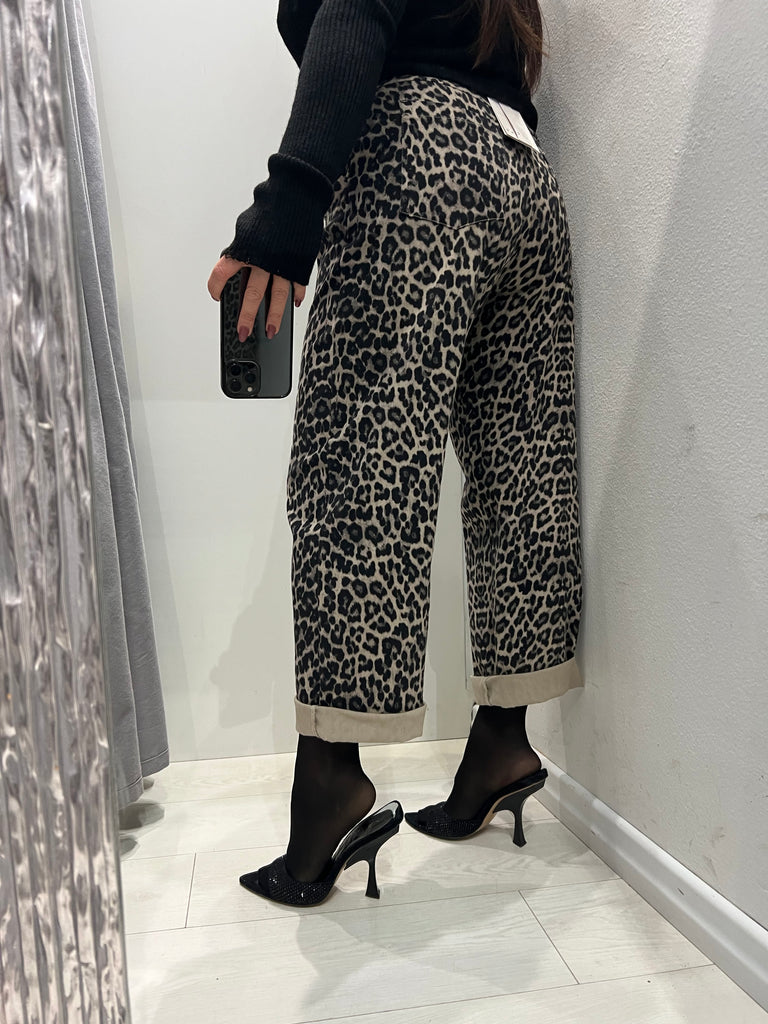 HaveOne•Pantalone maculato gamba dritta