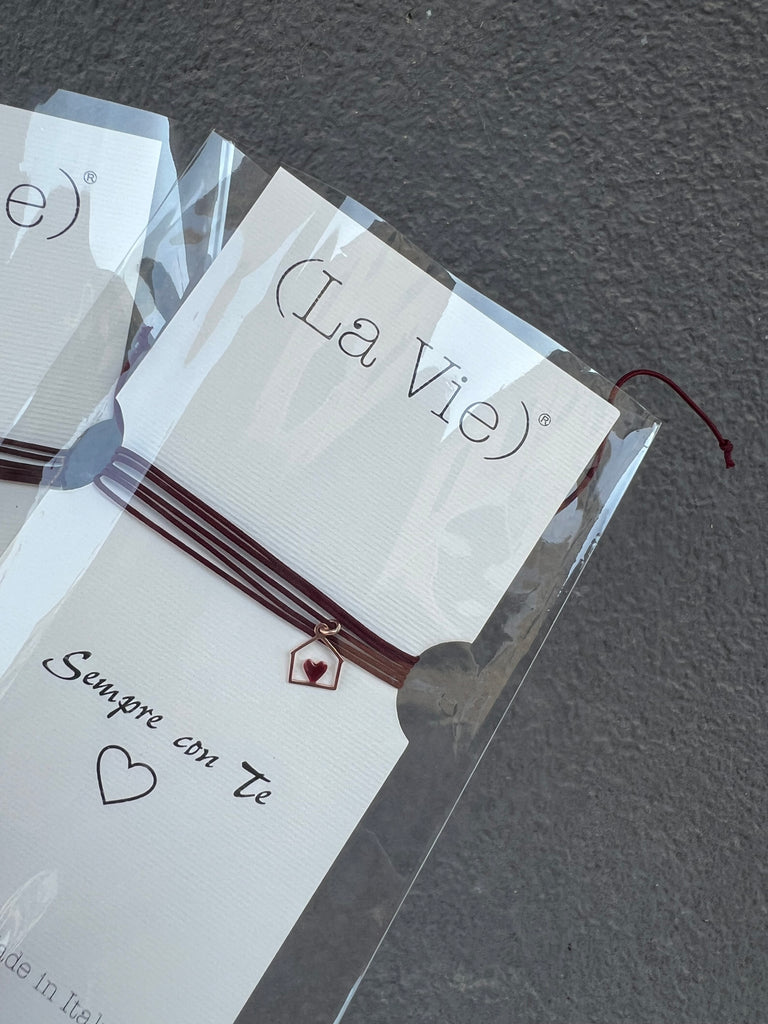 La Vie•Collana chocker/bracciale/cavigliera burgundy con charm•Scegli il tuo charm!