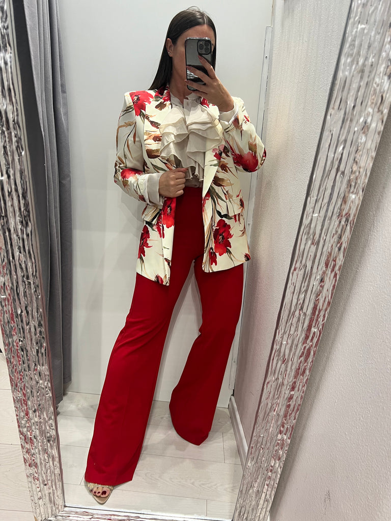 MSS💥HaveOne•Giacca stampa fiore rosso