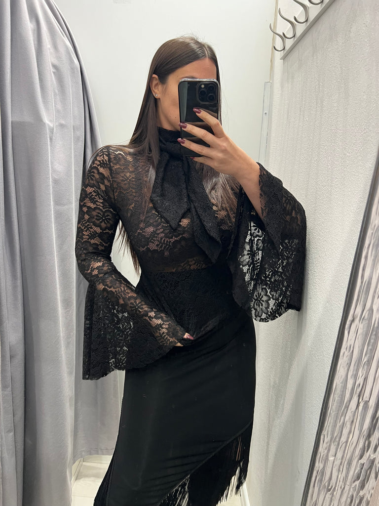 KONTATTO•Maglia pizzo manica campana