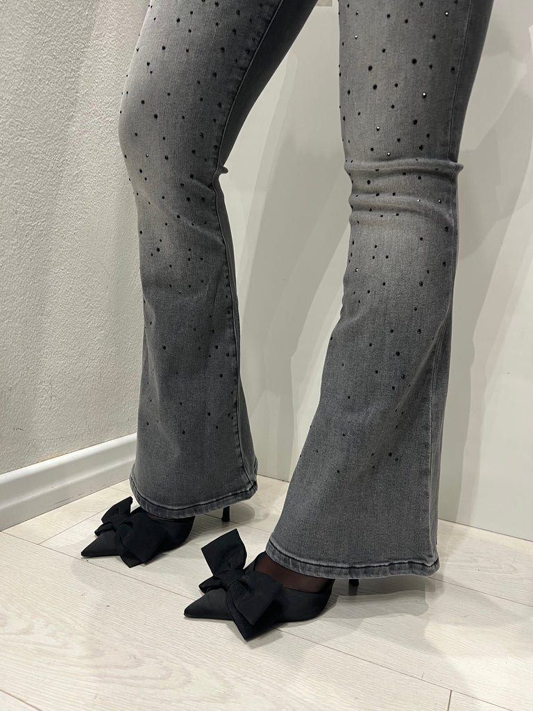 ViCOLO•Jeans Gisele grigio con microstrass