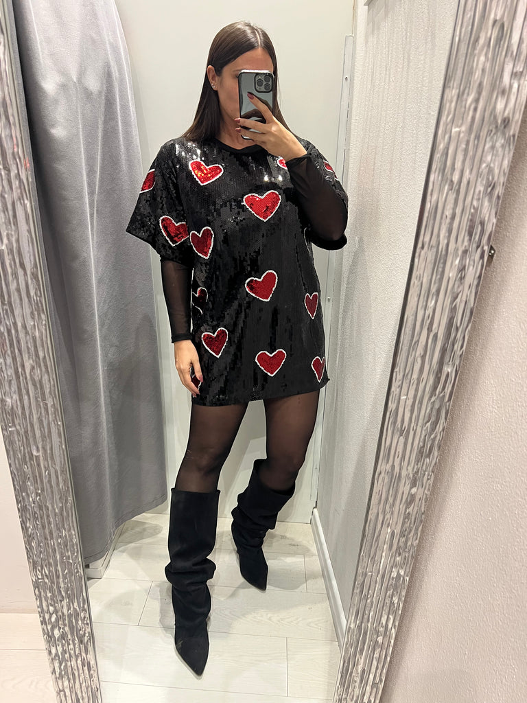 KONTATTO•Abitino paillettes cuori