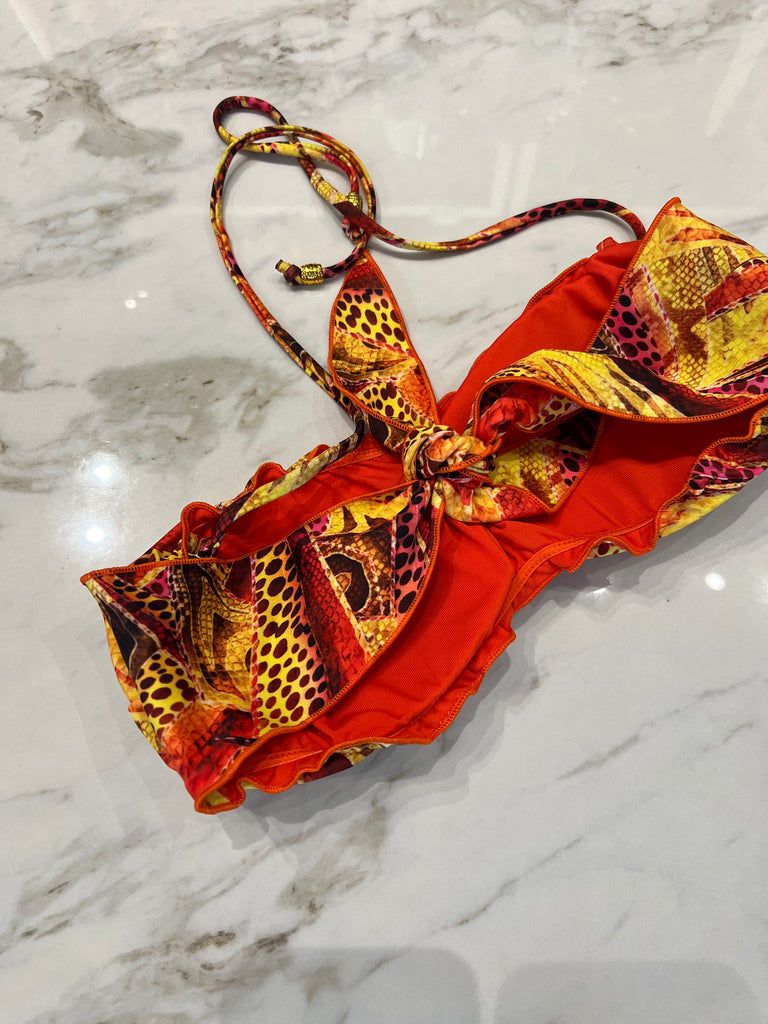 🚨4giveness-Bikini sbambolato fascia e slip lacci Party Zebra