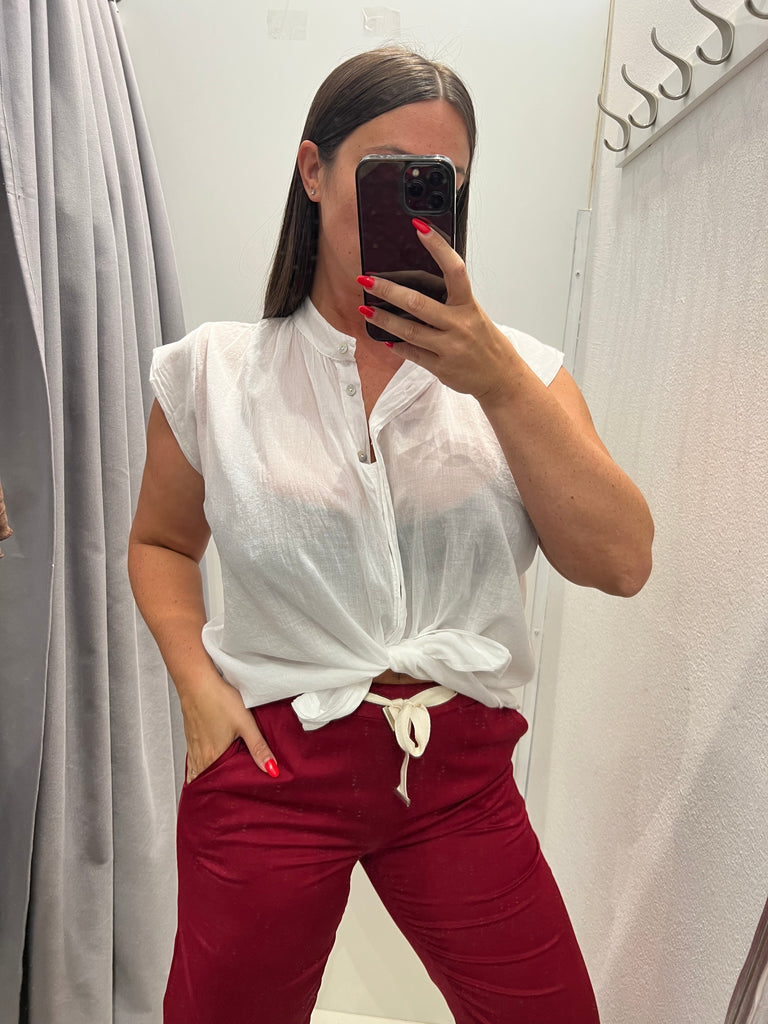 MSS💥ViCOLO•Pantalone tela leggerissima•Rosso ciliegia
