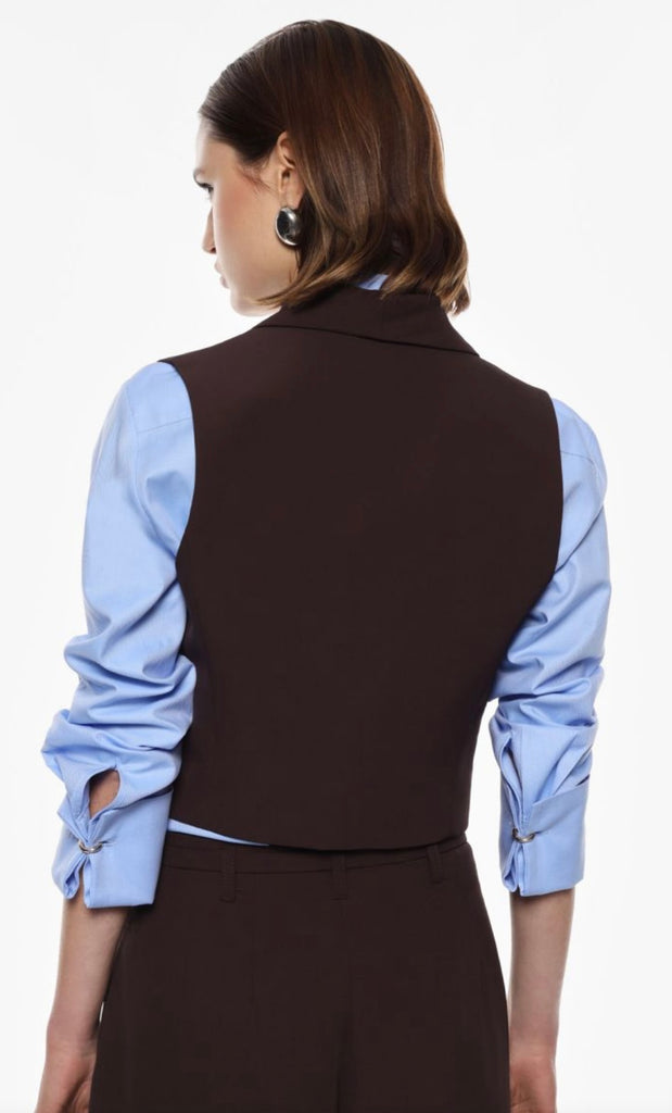 IMPERIAL•Gilet best con bottoni ricoperti ebano