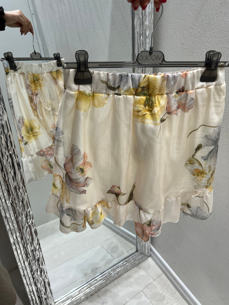 ViCOLO•Gonna floreale base crema