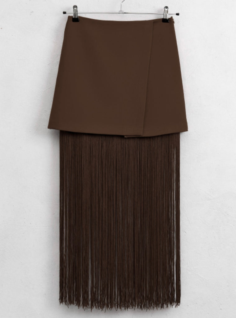 BLK30 LUMINA•Gonna portafoglio moro frange