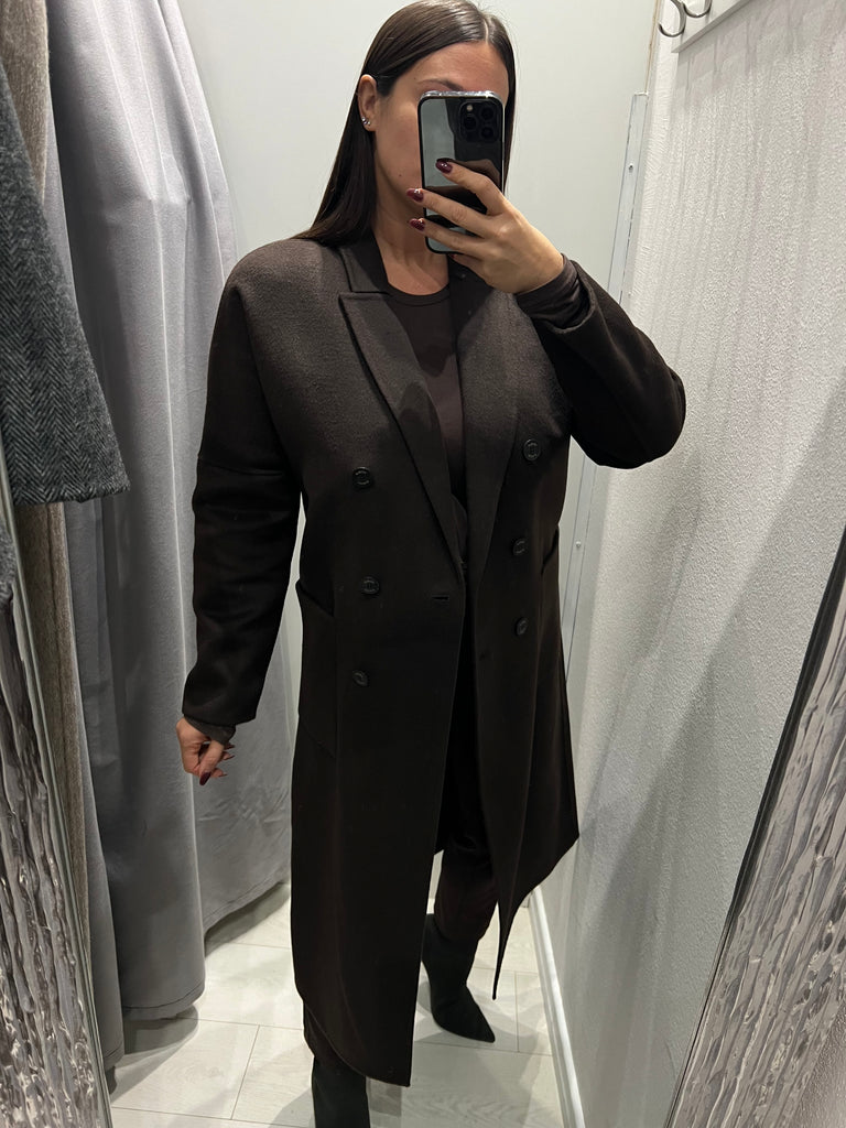 ViCOLO•Cappotto lana doppiopetto tasche applicate