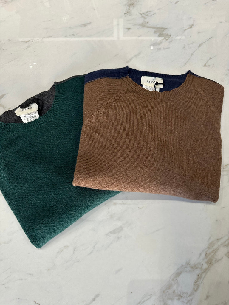 ViCOLO•Maglione bicolor misto cashmere•Più colori