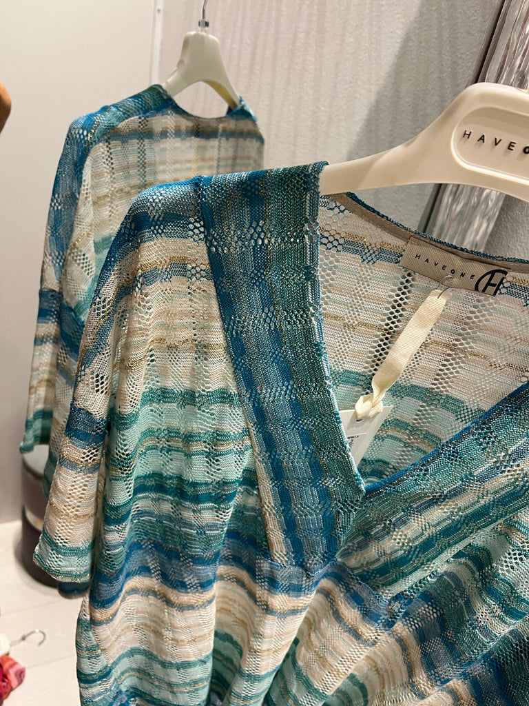 HaveOne•Maglia stampa Missoni azzurro con lurex