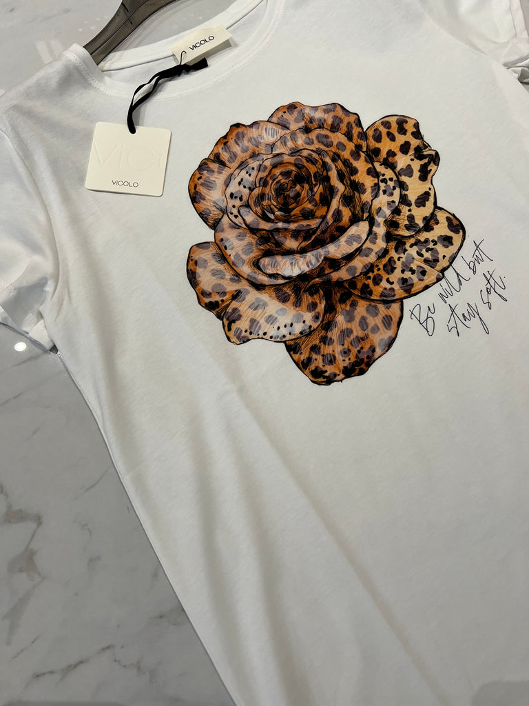 ViCOLO•T-shirt Rosa Leopard